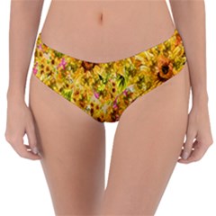 Orange Yellow Sunflowers Reversible Classic Bikini Bottoms by retrotoomoderndesigns