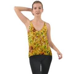 Orange Yellow Sunflowers Chiffon Cami by retrotoomoderndesigns