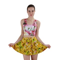 Orange Yellow Sunflowers Mini Skirt by retrotoomoderndesigns