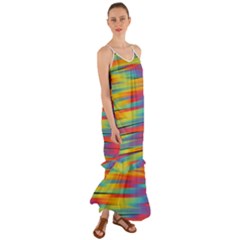 Rainbow Swirl Cami Maxi Ruffle Chiffon Dress