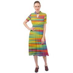 Rainbow Swirl Keyhole Neckline Chiffon Dress by retrotoomoderndesigns