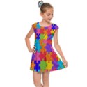 Rainbow Jigsaw Puzzle Kids  Cap Sleeve Dress View1