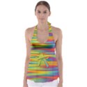 Rainbow Swirl Babydoll Tankini Top View1