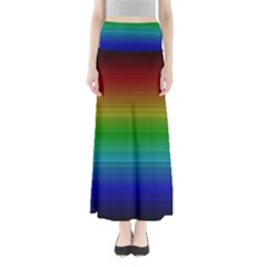 Dark Rainbow Stripes Full Length Maxi Skirt by retrotoomoderndesigns