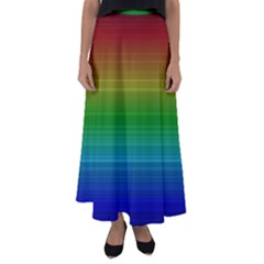 Dark Rainbow Stripes Flared Maxi Skirt by retrotoomoderndesigns