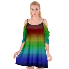 Dark Rainbow Stripes Cutout Spaghetti Strap Chiffon Dress by retrotoomoderndesigns