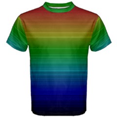 Dark Rainbow Stripes Men s Cotton Tee by retrotoomoderndesigns