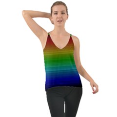 Dark Rainbow Stripes Chiffon Cami by retrotoomoderndesigns