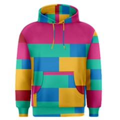 Rainbow Color Blocks Men s Pullover Hoodie by retrotoomoderndesigns