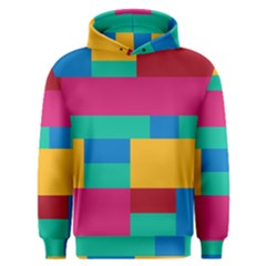 Rainbow Color Blocks Men s Overhead Hoodie by retrotoomoderndesigns