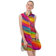 Rainbow Dreams Sleeveless Shirt Dress