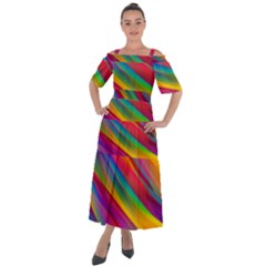 Rainbow Dreams Shoulder Straps Boho Maxi Dress 