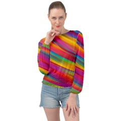 Rainbow Dreams Banded Bottom Chiffon Top