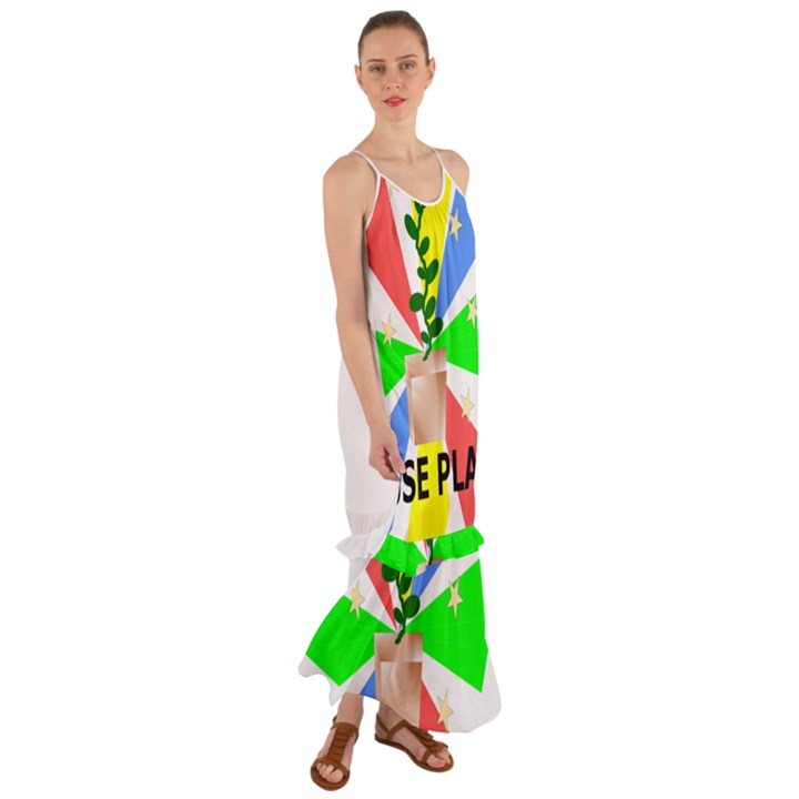 HOUSE PLANT Cami Maxi Ruffle Chiffon Dress