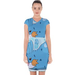 Patokip Capsleeve Drawstring Dress 