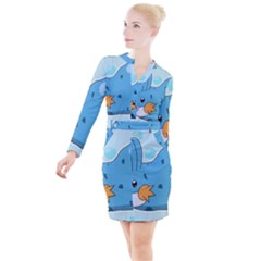 Patokip Button Long Sleeve Dress