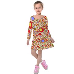 Zappwaits Pop Kids  Long Sleeve Velvet Dress