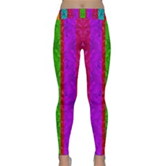 Rose Petals As A Rainbow Of Decorative Colors Classic Yoga Leggings by pepitasart