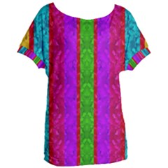 Rose Petals As A Rainbow Of Decorative Colors Women s Oversized Tee