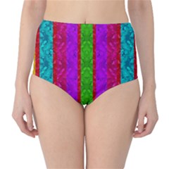 Rose Petals As A Rainbow Of Decorative Colors Classic High-waist Bikini Bottoms by pepitasart