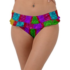 Rose Petals As A Rainbow Of Decorative Colors Frill Bikini Bottom by pepitasart