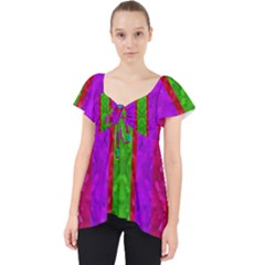 Rose Petals As A Rainbow Of Decorative Colors Lace Front Dolly Top by pepitasart