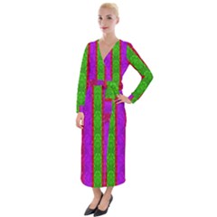 Rose Petals As A Rainbow Of Decorative Colors Velvet Maxi Wrap Dress by pepitasart