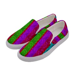 Rose Petals As A Rainbow Of Decorative Colors Women s Canvas Slip Ons by pepitasart