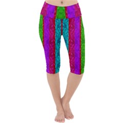 Rose Petals As A Rainbow Of Decorative Colors Lightweight Velour Cropped Yoga Leggings by pepitasart