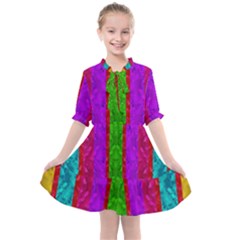 Rose Petals As A Rainbow Of Decorative Colors Kids  All Frills Chiffon Dress