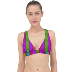 Rose Petals As A Rainbow Of Decorative Colors Classic Banded Bikini Top by pepitasart