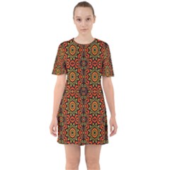 New Arrivals-b-5 Sixties Short Sleeve Mini Dress by ArtworkByPatrick