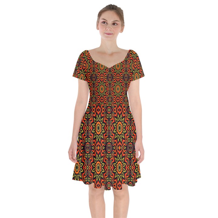 NEW ARRIVALS-B-5 Short Sleeve Bardot Dress