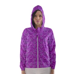 Roses And Roses A Soft  Purple Flower Bed Ornate Women s Hooded Windbreaker by pepitasart