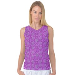 Roses And Roses A Soft  Purple Flower Bed Ornate Women s Basketball Tank Top by pepitasart