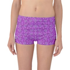 Roses And Roses A Soft  Purple Flower Bed Ornate Boyleg Bikini Bottoms by pepitasart