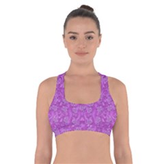 Roses And Roses A Soft  Purple Flower Bed Ornate Cross Back Sports Bra by pepitasart