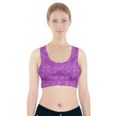 Roses And Roses A Soft  Purple Flower Bed Ornate Sports Bra With Pocket by pepitasart