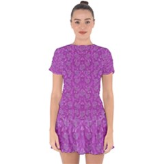 Roses And Roses A Soft  Purple Flower Bed Ornate Drop Hem Mini Chiffon Dress by pepitasart