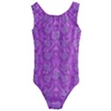 Roses And Roses A Soft  Purple Flower Bed Ornate Kids  Cut-Out Back One Piece Swimsuit View1