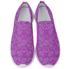 Roses And Roses A Soft  Purple Flower Bed Ornate Men s Slip On Sneakers by pepitasart