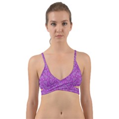 Roses And Roses A Soft  Purple Flower Bed Ornate Wrap Around Bikini Top