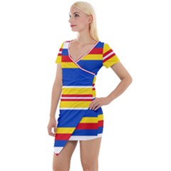 Design 569 Short Sleeve Asymmetric Mini Dress by impacteesstreetweareight