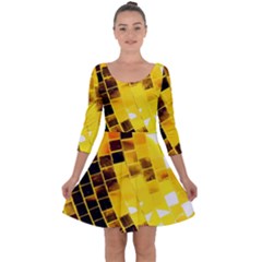 Golden Disco Ball Quarter Sleeve Skater Dress by essentialimage