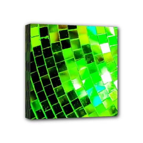 Green Disco Ball Mini Canvas 4  X 4  (stretched) by essentialimage