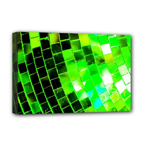 Green Disco Ball Deluxe Canvas 18  X 12  (stretched) by essentialimage