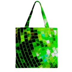 Green Disco Ball Zipper Grocery Tote Bag by essentialimage