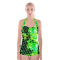 Green Disco Ball Boyleg Halter Swimsuit  View1