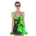 Green Disco Ball Halter Dress Swimsuit  View1