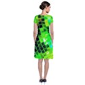 Green Disco Ball Short Sleeve Front Wrap Dress View2